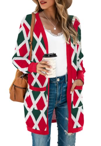 Image of TASAMO Cardigan Sweaters for Women Long Sleeve Open Front Casual Knit Fall Coat Oversized Soft Outwear with Pockets