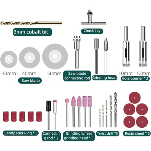 Handheld Electric Bottle Cutter, 36PCS Rotary Cutting Tool Kit, DIY Bottle Cutting Machine Kit, for Drilling, Sanding, Polishing & Cutting Wine Bottles - Image 2