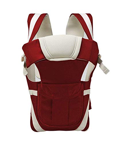 Image of 4-in-1 Adjustable Baby Carrier Cum Kangaroo Bag /Baby Carry Sling /Back /Front Carrier for Baby with Safety Belt and Buckle Straps (Maroon)