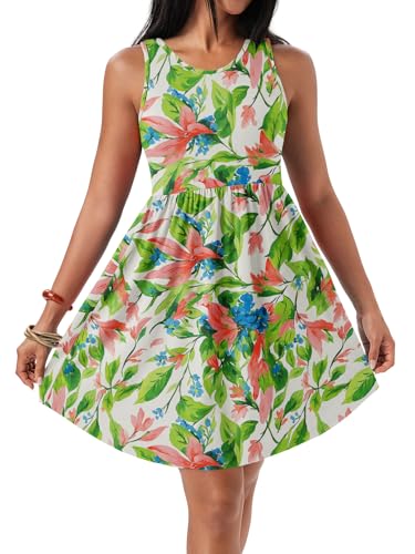 Image of HiMONE Vacation Dresses for Women 2025 Summer Dress Women's Casual Sundresses Casual Beach Petite Sun Dress XS-2XL