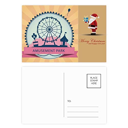 Cartes postales de Père Noël sur grande roue pour partager la magie des fêtes
