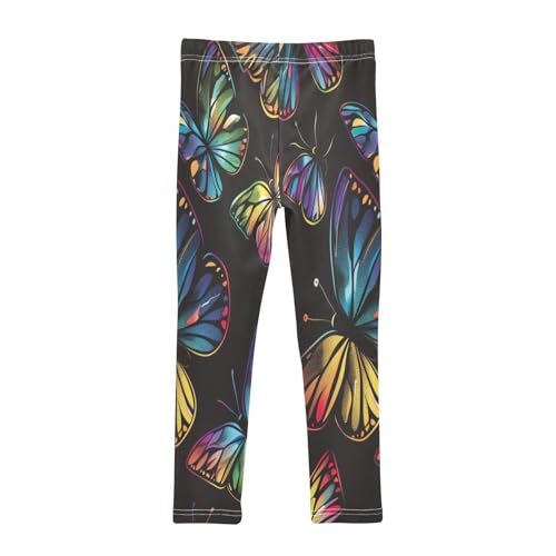 Toddler Girls Leggings Printed Yoga Pants Leggings Blue Yellow Butterfly for Kids2