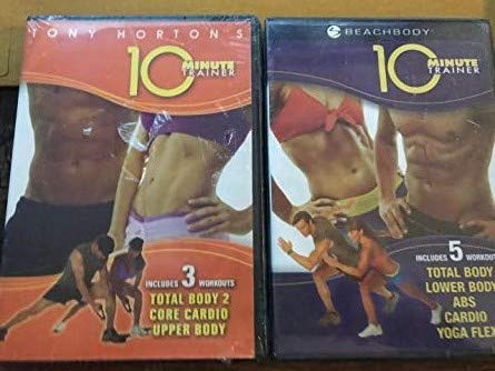 BEACHBODY -- TONY HORTON'S 10 MINUTE TRAINER --- 3 DVD SET -- 8 WORKOUTS -- Total Body, Lower Body, Abs, Cardio, Yoga Flex, Total Body 2, Core Cardio, Upperbody