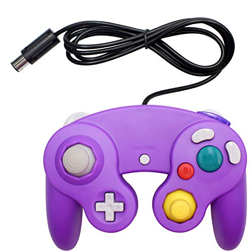OSTENT-Wired-Shock-Classico-Controller-Gamepad-Joystick-Joypad-Compatibile-per-Nintendo-GameCube-NGC-Wii-Console-Videogiochi-Colore-Viola