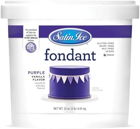 Satin Ice Fondant for Cake Decorating, Purple (2 Pound)