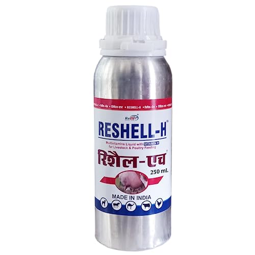 REFIT ANIMAL CARE Veterinary Vitamin H For Cow,Buffalo,Birds,Pig,Goat,Chicks,Chicken,Cattle,Poultry&Livestock Animals Multivitamin E A&D3 Liquid Feed Supplement (250Ml/ 0.25 Litre) Reshell-H