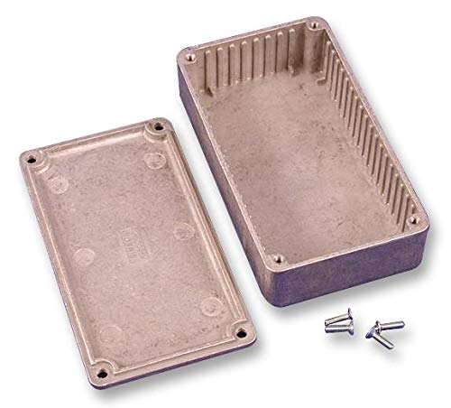 1590P - Enclosure, Diecast, With Mounting Ribs, Instrument, 50 mm, 82 mm, 153 mm, Aluminium, Unfinished RoHS Compliant: Yes (Pack of 2) (1590P)
