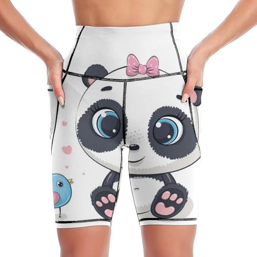 Short de sport taille haute anti-frottement motif panda