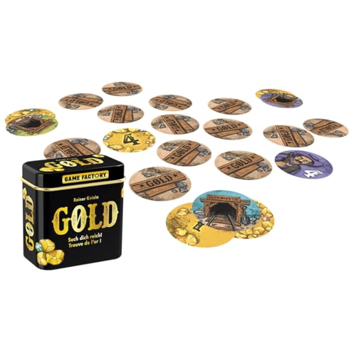Game Factory 646252 Gold, Mini-Kartenspiel in handlicher Metalldose, ab 6 Jahren, ideal als Reisespiel oder Geschenk, für 2 bis 5 Spieler – Ansicht 2