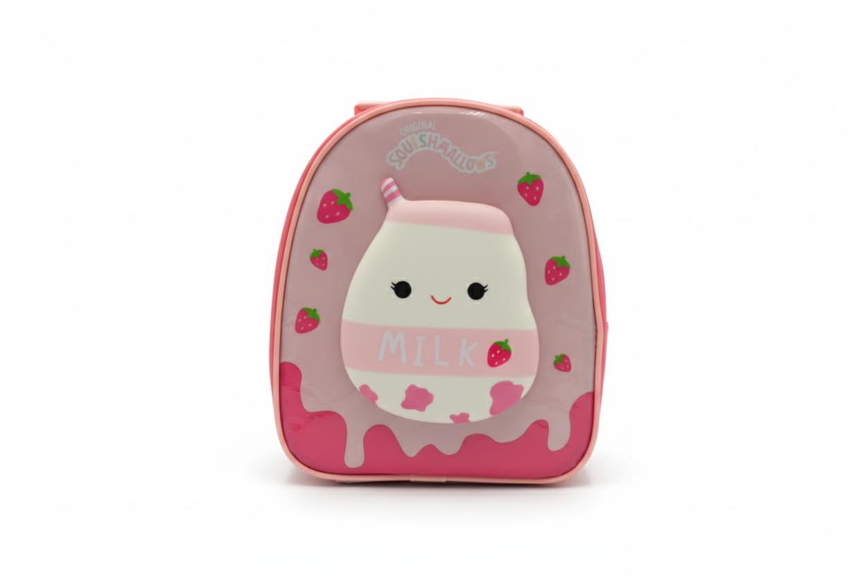 Squishmallows Amelie Egg-Shaped Kids Lunch Bag – Soft Foam Squishy Insulated Lunchbag, 25x21.5x9 cm – Cute Plush Cooler Tote for School, Travel & Snacks