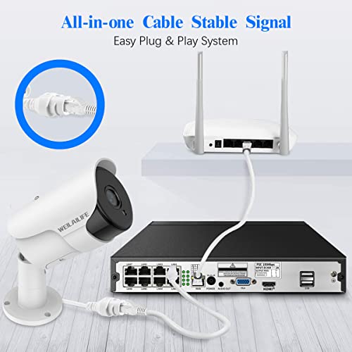 【5.0Megapixel 1920P & 2 Way Audio】 Outdoor Poe Security Camera System, Surveillance Camera System, 4K/8.0Megapixel 8-Channel Nvr With 4 Ip 5Mp Cameras Wire Home Video Surveillance #TOP6