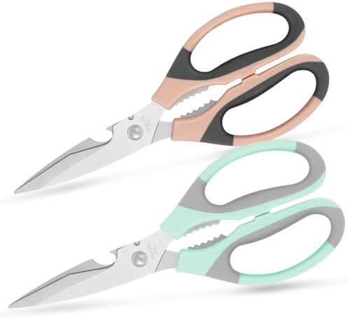 Vutyvve Tijeras de cocina, cuchillas de acero inoxidable, agarre ...