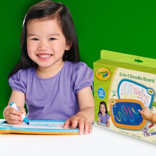 Image of Crayola 2-in-1 Doodle Board for Toddlers, Squishy & Erasable Drawing Tablet, Educational Toddler Toy, Travel Activity, Sketching Pad, Gift for Kids