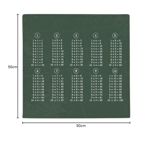 Tapis de sol carré 50x50 cm en polyester avec table de multiplication - 3