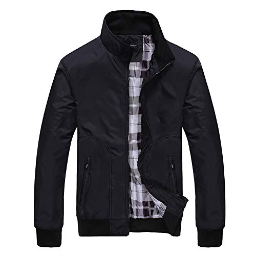 Jaqueta Masculina Quente com zíper Outono Inverno Jaqueta Casual (Preto,M)