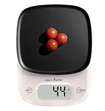 HealthSense Weight Machine for Kitchen, Kitchen Food Weighing Scale for Health, Fitness, Home Baking & Cooking with Bright LCD, Touch Button, Tare Function & 1 Year Warranty Chef-Mate KS 63
