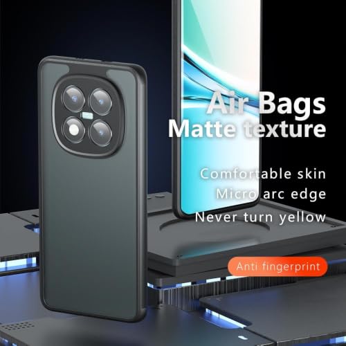 Image of Matte PC + TPU Back Cover Case for Redmi Note 15 5G / Note 15 SE 5G / Poco M8 5G, Air Bag Corners, Anti-Fingerprint, Never Turns Yellow, Micro Arc Edge, Camera Protection, Black