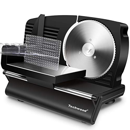 Techwood Meat Slicer Electric Food Slicer with 7.5” Removable Stainless Steel Blade, Deli