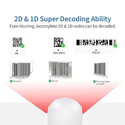 1D 2D QR Omnidirectional Hands-Free Automatic Barcode Scanner Reader .Symcode USB Barcode Reader Automatic Image Sensing Barocde Scanner .Capture Barcode from Mobile Phone Screen Barcode Scanner