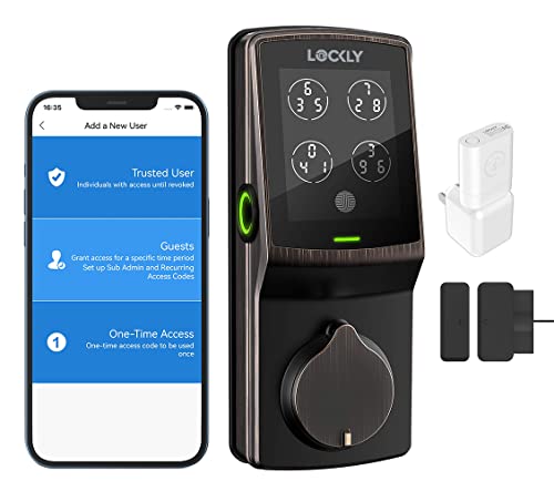 Lockly Secure Pro, Wi-Fi Smart Lock, Pin Genie® Keypad, 3D Biometric Fingerprint Sensor, Auto Lock Deadbolt (Venetian Bronze, A Special Edition For Special Door Frame And Thick Fingers) #TOP5