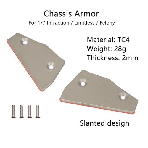 Image of Titanium Sparking Skid Plate Guard for Arrma 6S 1 /7 Infraction /Limitless /Felony | 2mm Thick Chassis Armor Undershield Protector,Skid Plate Protect Chassis Upgrade Part Bottom Cover-Titanium A