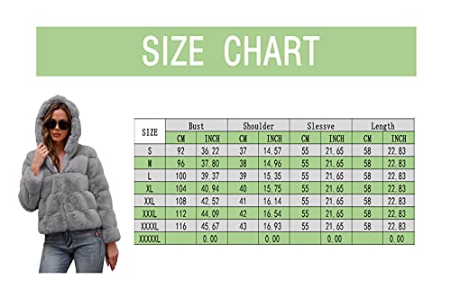 Lluo Women Trendy Coat Oversize Faux- Hooded Overcoat Long Sleeve Warmer Faux Furry-Faux Jacket Short Outerwear Brown Leather Jacket Women Womens Coats Made In Usa Green Sweatshirt Women #TOP6