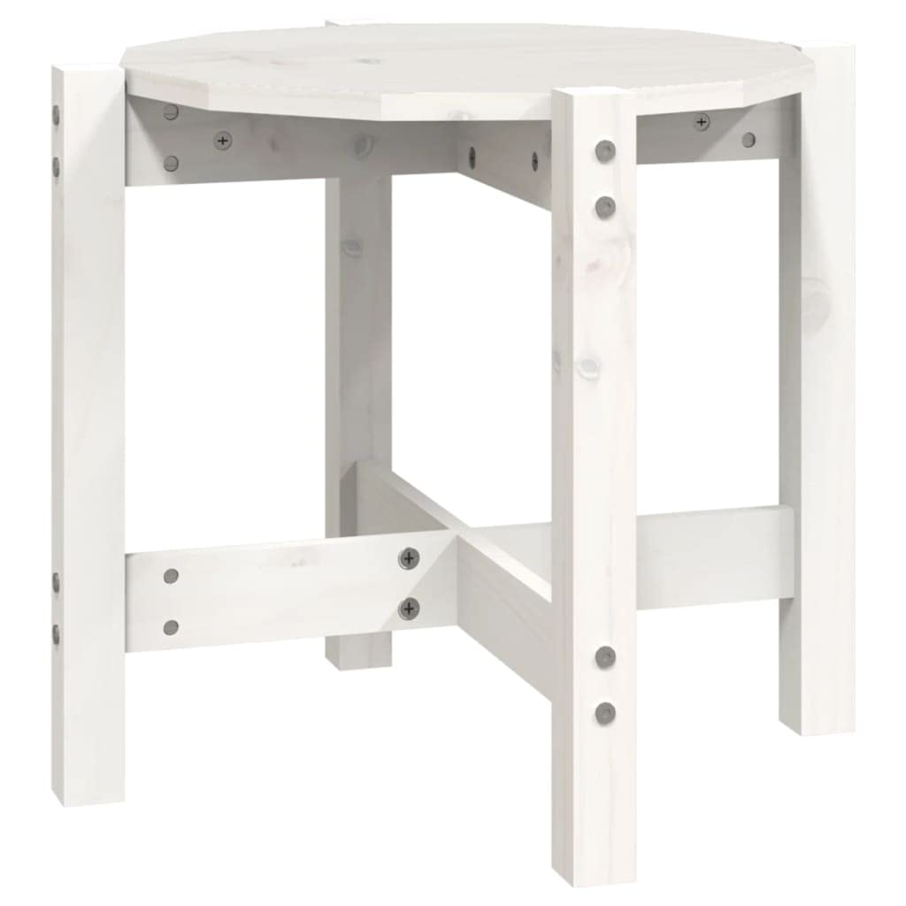 Mesa de centro blanca de 52,5 cm de diámetro de madera de pino maciza, mesa auxiliar redonda con diseño clásico, mesa de sofá para salón, dormitorio, balcón