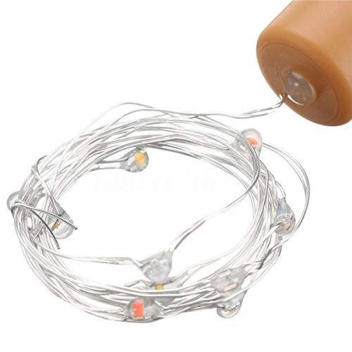 Comtervi Solar LED Light with 20 LED Bottles for Wine Bottle, Wedding Decoration, Romantic Decoration, Gift, Warm White IP68 Waterproof Warm White One Size