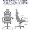 Anda Seat Kaiser 4 XL Gaming Chairs for Adults - Ergonomic Gray Fabric Gaming Chairs with 6DArmrest, Comfortable Office Seat with Lumbar Support, Heavy Duty Wide Gamer Seat