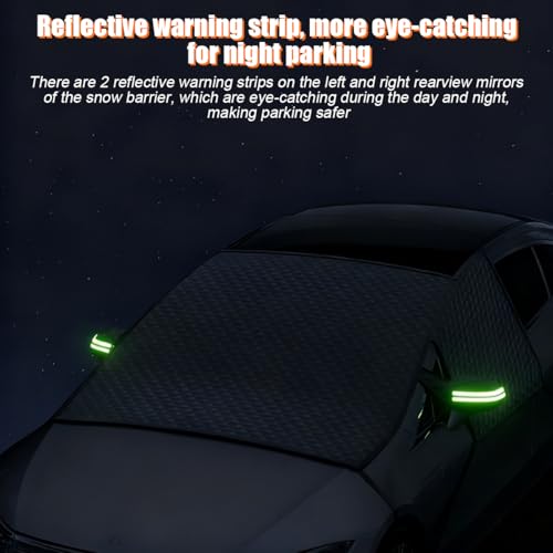 Sandfren Car Windshield Snow Cover, Waterproof Vehicle Windscreen Front Window Snow Ice Protector with Side Mirror Cover, Removal Auto Windshield Frost Protection, Universal Fit (Black) - Thumbnail 5