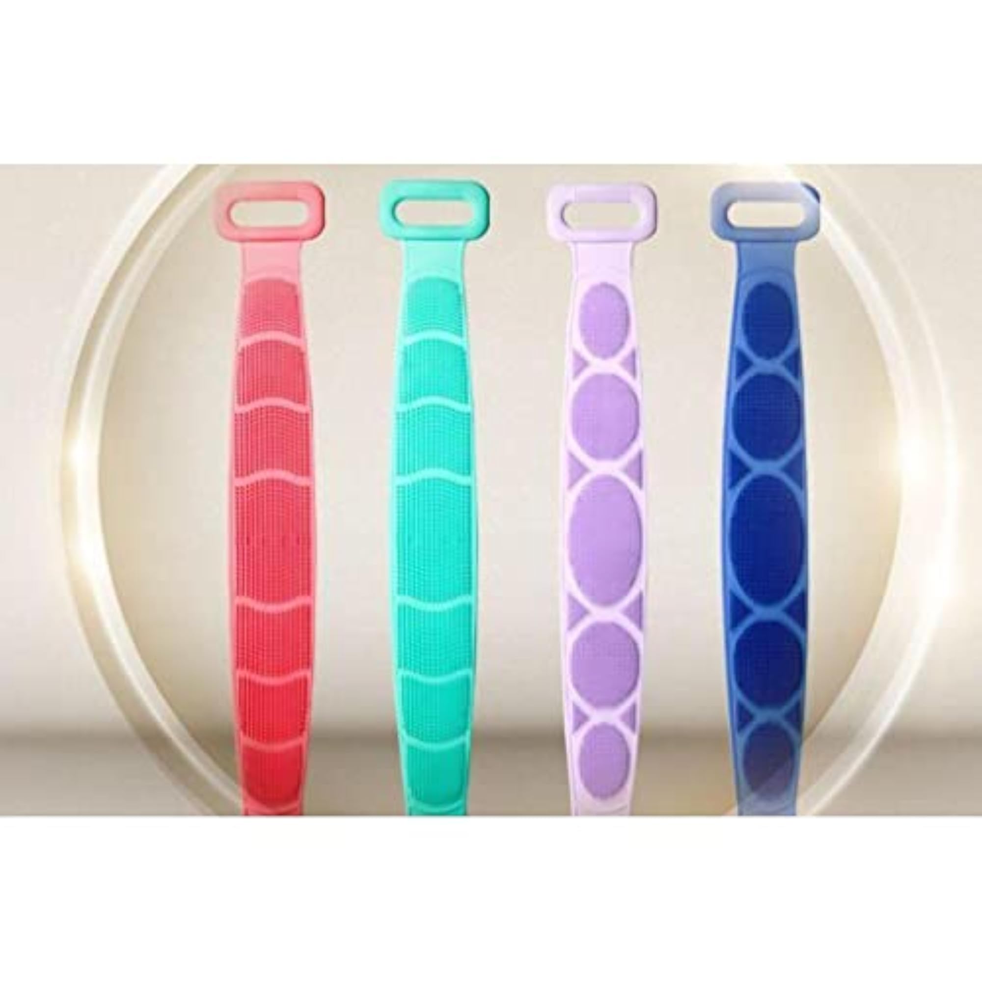Silicone Back Scrubber Bath Belt Massage Brush in Purple