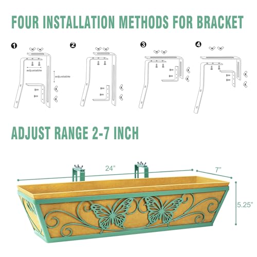 33% Off 2-Pack 24-Inch Window Box Planters with Brackets - Image 6