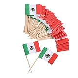 FIXOSHEE 100 Piezas Palillos de Dientes con Bandera México para Cócteles Decoración de Postres Toppers para Frutas y Aperitivos Fiestas