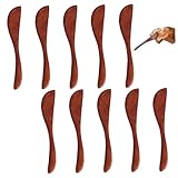 Ngbbby Paquete de 10 cuchillos de mantequilla de madera 5, 9, esparcidor pulido suave para restaurante de mermelada de queso
