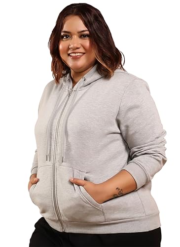 Image of Elite soul Women's Plus Size Zipper Hoodie | Front Zip Full Sleeve Hooded Sweatshirt | Casual Zipper Jacket | XL, 2XL, 3XL, 4XL, 5XL, 6XL