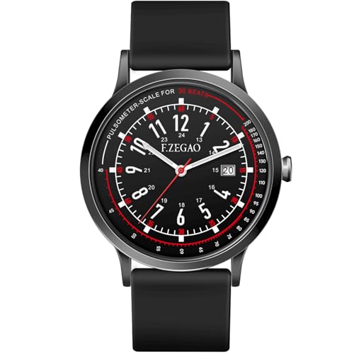 F.ZEGAO Nurse Watch with Second Hand Nursing Women Men 50M Waterproof Watches for Swimming 12/24 Hour Military Time Luminouse Easy Read Dial Pulsometer Analog Watch for Nurses (Black)