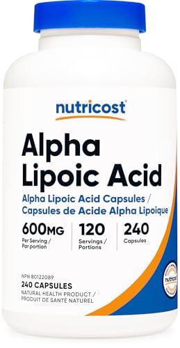 Nutricost Alpha Lipoic Acid 600mg Per Serving, 240 Capsules – Gluten Free, Vegetarian Capsules, Soy Free & Non-GMO