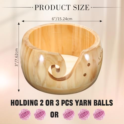 Image of I Crochet So I Don't Choke People Yarn Bowls- Yarn Bowls for Crocheting, 6 inch x 3 inch Knitting Yarn Bowl with Holes, Crochet Bowls for Yarn, Knitting Accessories for Crocheting, Gifts for Crocheters (WOOD)