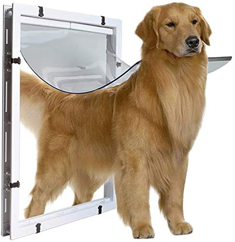 ANQI New Extra Large Cat and dog door Pet Flap Door Magnetic 2 Way Lockable Automatic Safe Cat Dog Tunnel Gate Hole Easy Install-XL