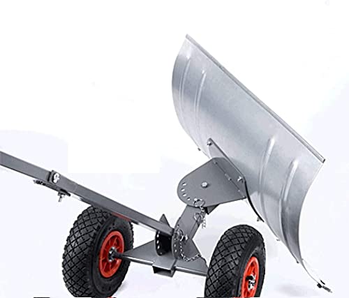 Łopata do śniegu z kołami Heavy Duty Rolling Pług Śniegu Łopata Pusher, Ręczna ciężarówka śnieżna z przedłużeniem stalowym uchwytem regulowanym, wydajna z dużym pługiem do śniegu