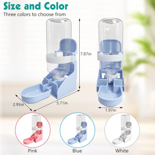 kathson Rabbit Water Bottle, 17oz Hanging Water Fountain Automatic Dispenser No Leak WaterFeeder for Bunny Chinchilla Guinea Pig Hedgehog Ferret, Blue by kathson - Used condition - Image 2
