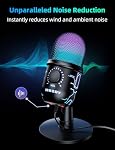MRSDY USB Gaming Microphone for PC with Noise Reduction, Mute, Gain, RGB | Condenser Mic, Headphone Jack, Suitable for PC, Computer, PS4, PS5, Mac, Streaming, Podcasting, Recording, YouTube, Discord