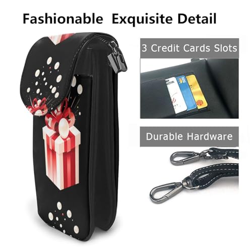 Sac à main pour téléphone portable en cuir à rabat chic et perles 19,3x12,4 cm