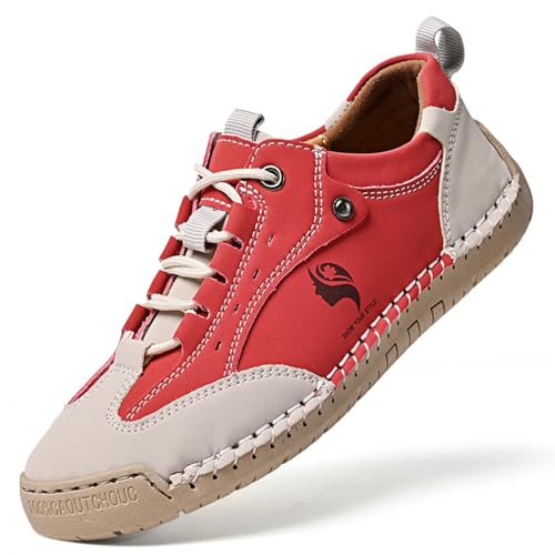 Chaussures décontractées respirantes pour femmes à semelle souple et légère rouge