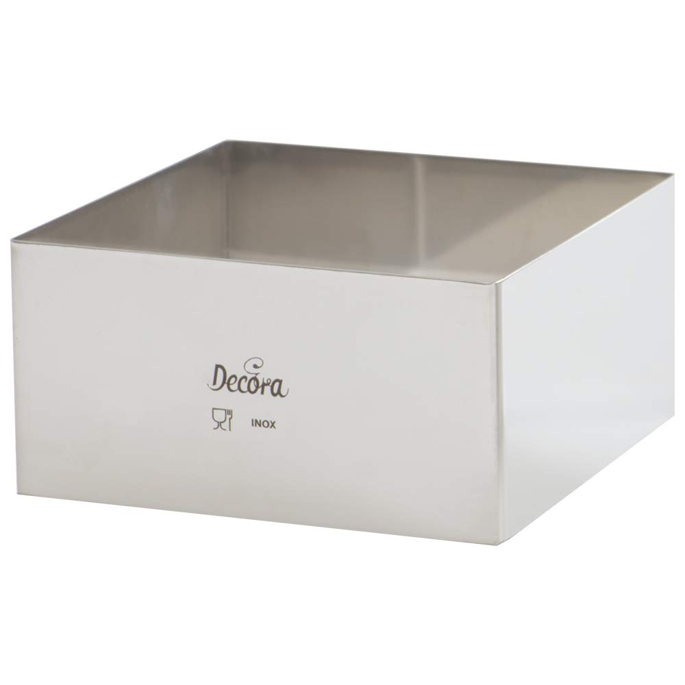 Molde cuadrado de acero inox 30x30x6 cm DECORA 0063772 para repostería