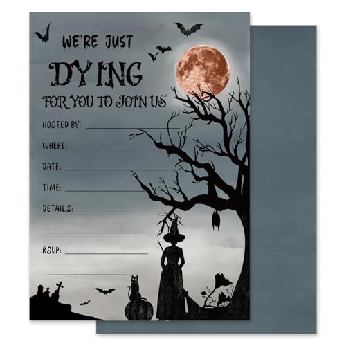 Invitación de Halloween para rellenar a mano, pack de 25 tarjetas con sobres incluidos 1