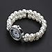 MHADBKH Women Watch Simulated Pearl for Rhinestone Luxury Fashion Elegant Wrist Band Jewelry Gifts Lady Elastic