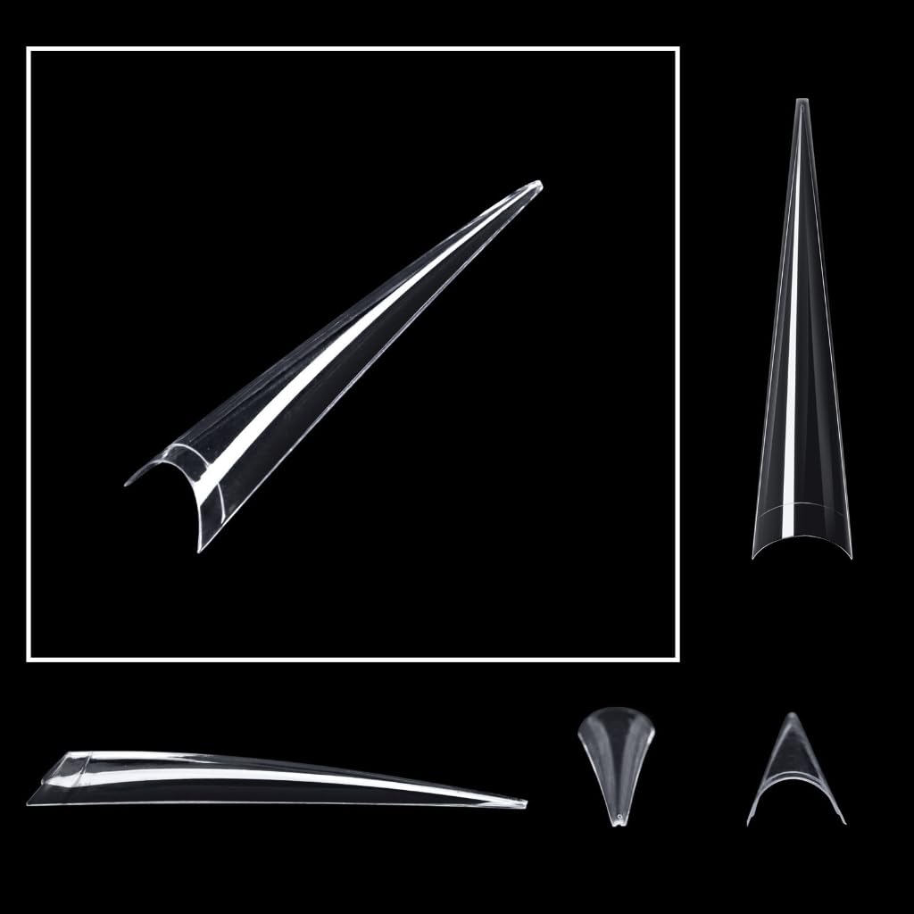 Long Tips Half Cover Acrylic False Tips Fake-Nail Tips for Salons and Art at-Home