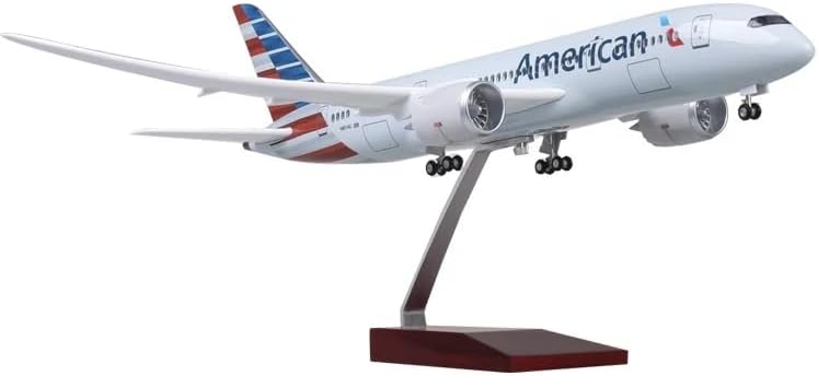 Escala 1130 Avión B787 Dreamliner Aircraft 787 American Airlines Modelo W Luz y rueda Plano de resina fundida a presión (con luz)
