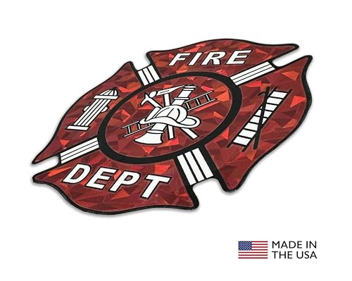 Image of Elektroplate Firefighter Fire Department Cross Red Reflective Decal (3.0 inch x 3.0 inch) Premium All Weather Sticker for Car, Water Bottle, Laptop, Phone & More | Made in the USA